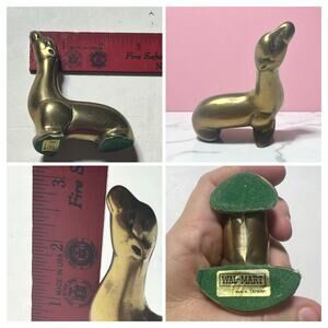 Vintage Brass Sea Lion Figurine Taiwan old Wal Mart Mid Century Animal Decor